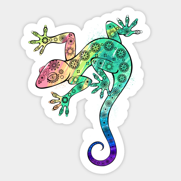 Rainbow Gecko Sticker by Blackmoon9